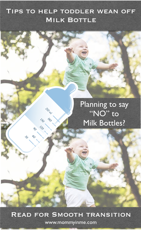 Are you planning to wean off that Milk bottle from your Toddler? Is it getting difficult and your toddler going cranky over this? Read out Ideas of how to help toddler wean off milk bottle. #weaning #toddler #milkbottle #sippycups