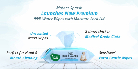 MotherSparsh has launched their new 99% water wipes with medical grade cloth. They are no longer unscented and have moisture lock lid too. have you experienced these brilliant baby wipes. #babywipes #unscentedwipes #waterwipes #bestwipes #MotherSparsh