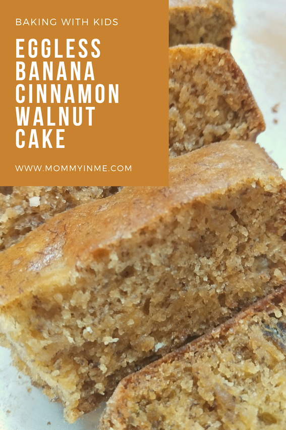 Baking with Kids is not just fun but also helps in their development. Check out this Eggless Banana Cinnamon Walnut cake recipe here. #Baking #cakebake #bakingwithKids #bananabread #bananacinnamoncake #cake #blogchatterA2Z #cakerecipe