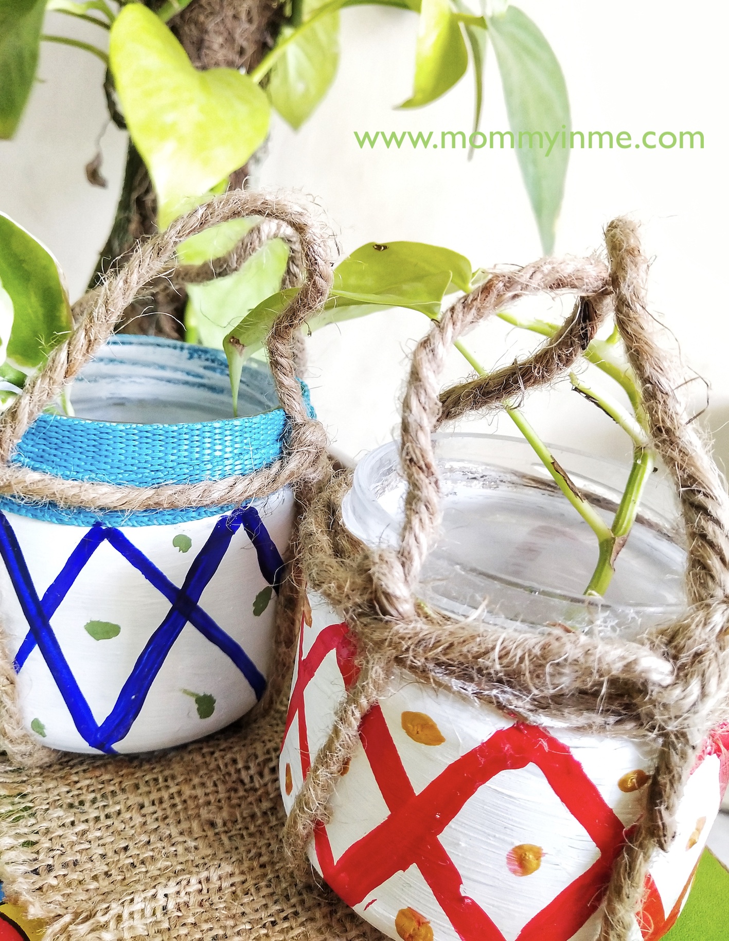 Making an easy DIY Hanging Planter with kids is fun and this way you can also revamp up your interior game #decor #indoorplant #hangingplanters #DIY #artandcraft #craft